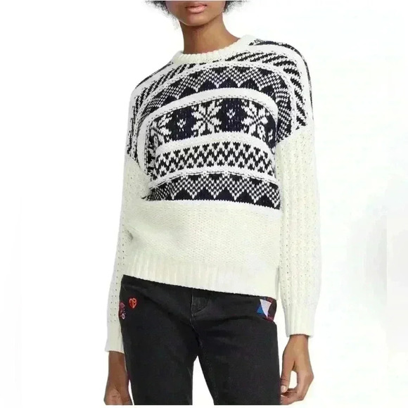 Maje Mockoon Geo Pattern Snowflake Sweater - Picture 1 of 8